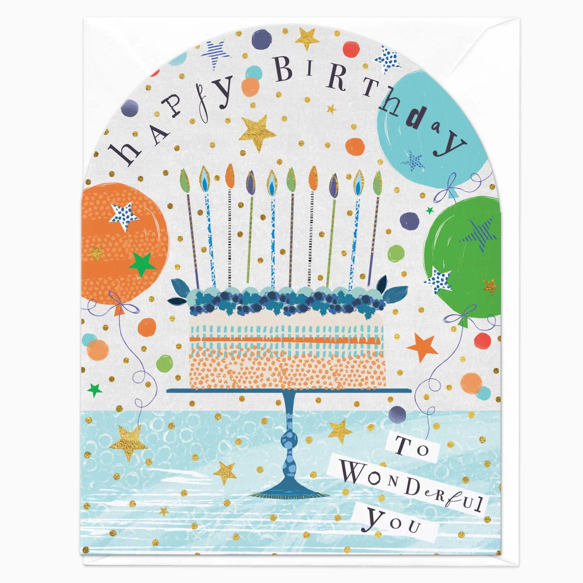 Birthday*Whistlefish Wonderful You Blue Birthday Card