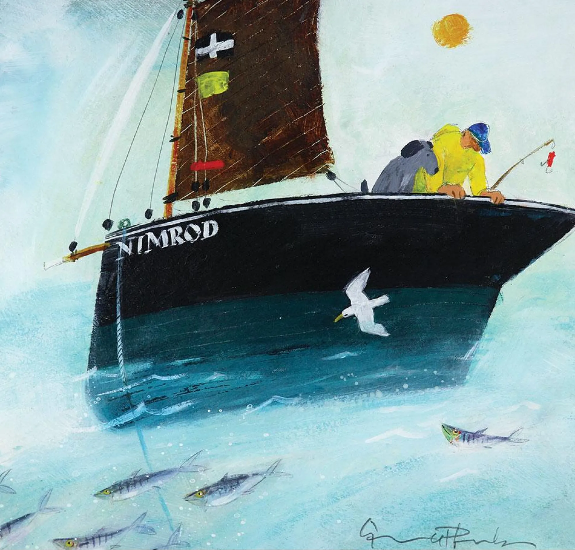 Unframed Prints*Whistlefish Won't Catch Me Small Art Print