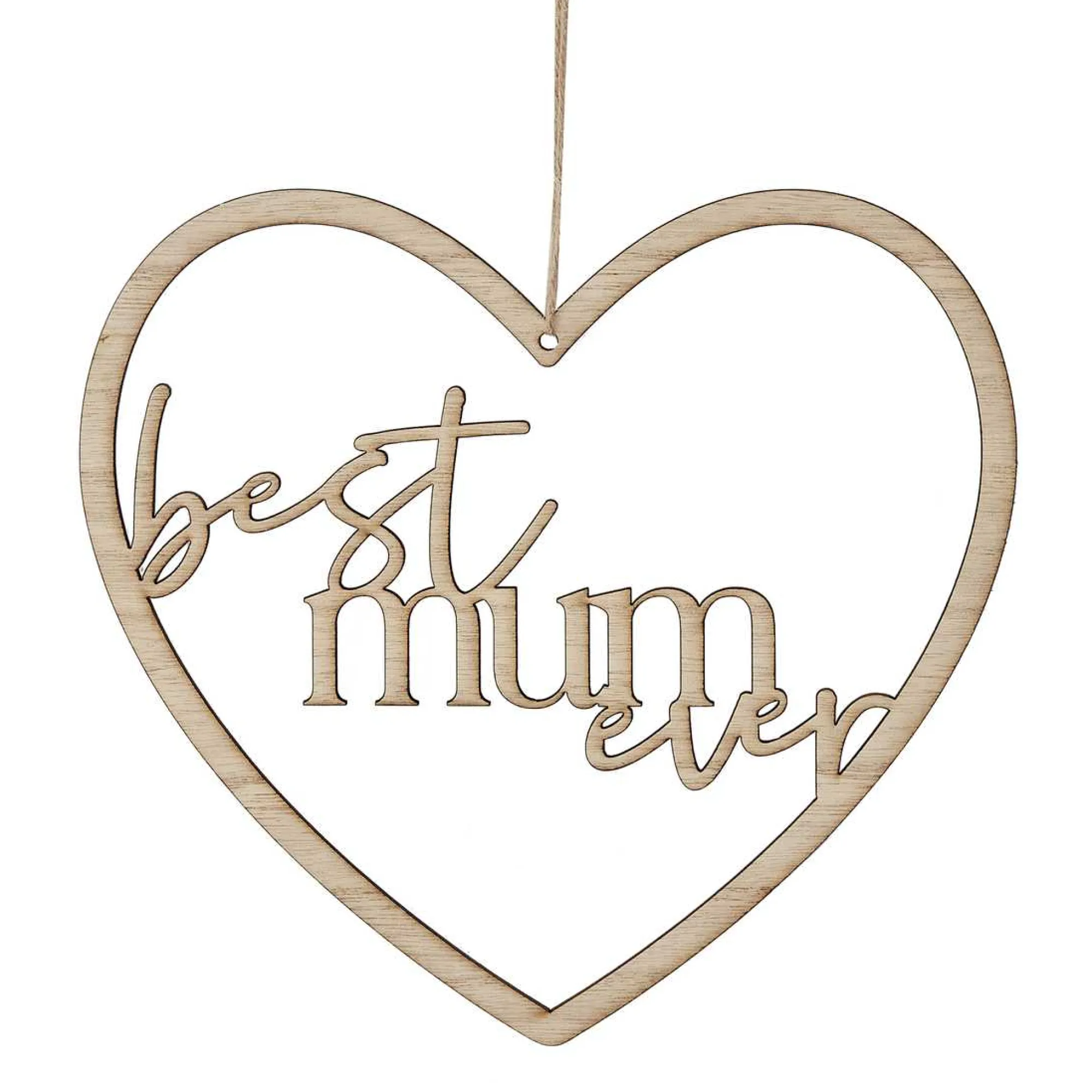 Under £20|Under £10*Whistlefish Wooden Best Mum Ever Heart Wreath