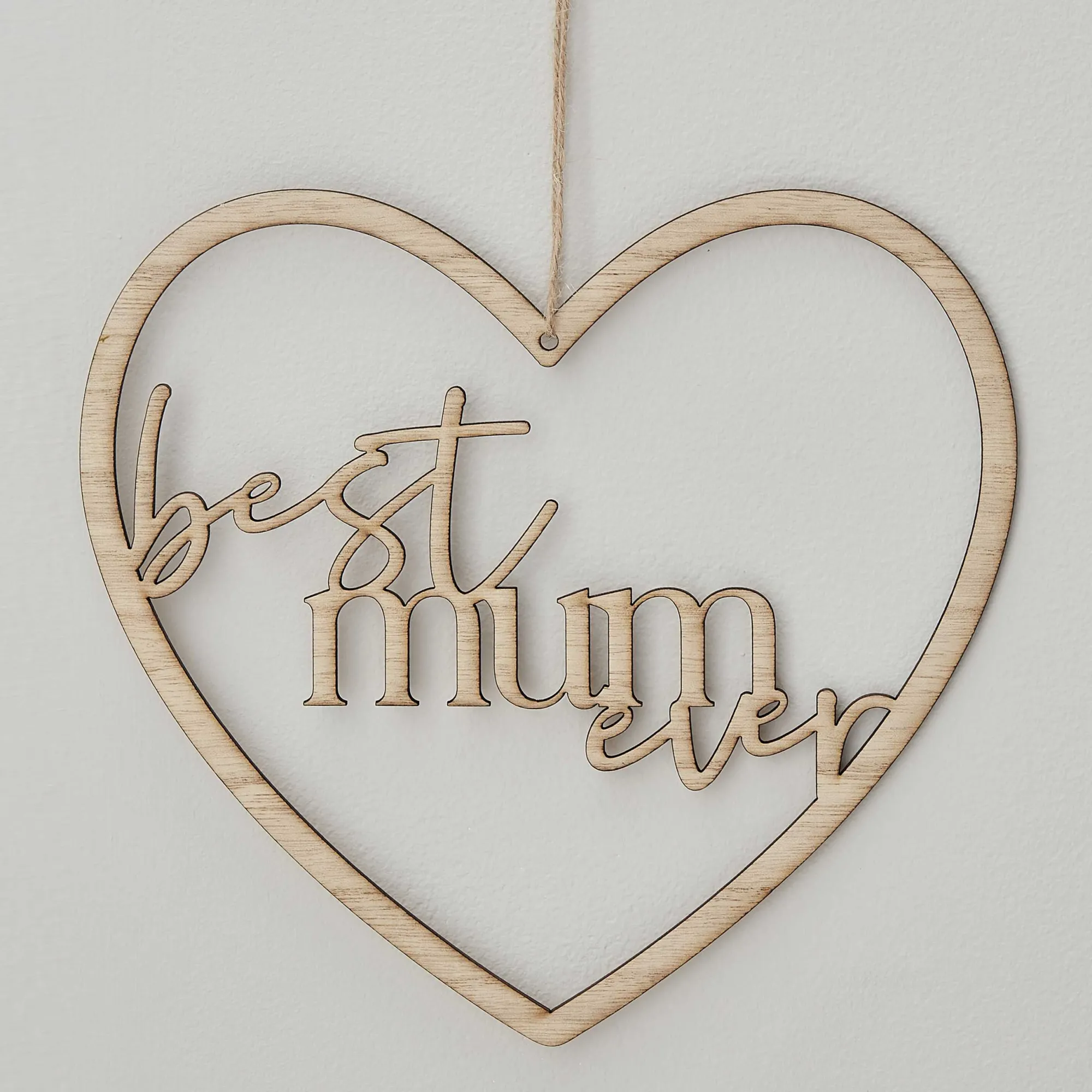 Under £20|Under £10*Whistlefish Wooden Best Mum Ever Heart Wreath