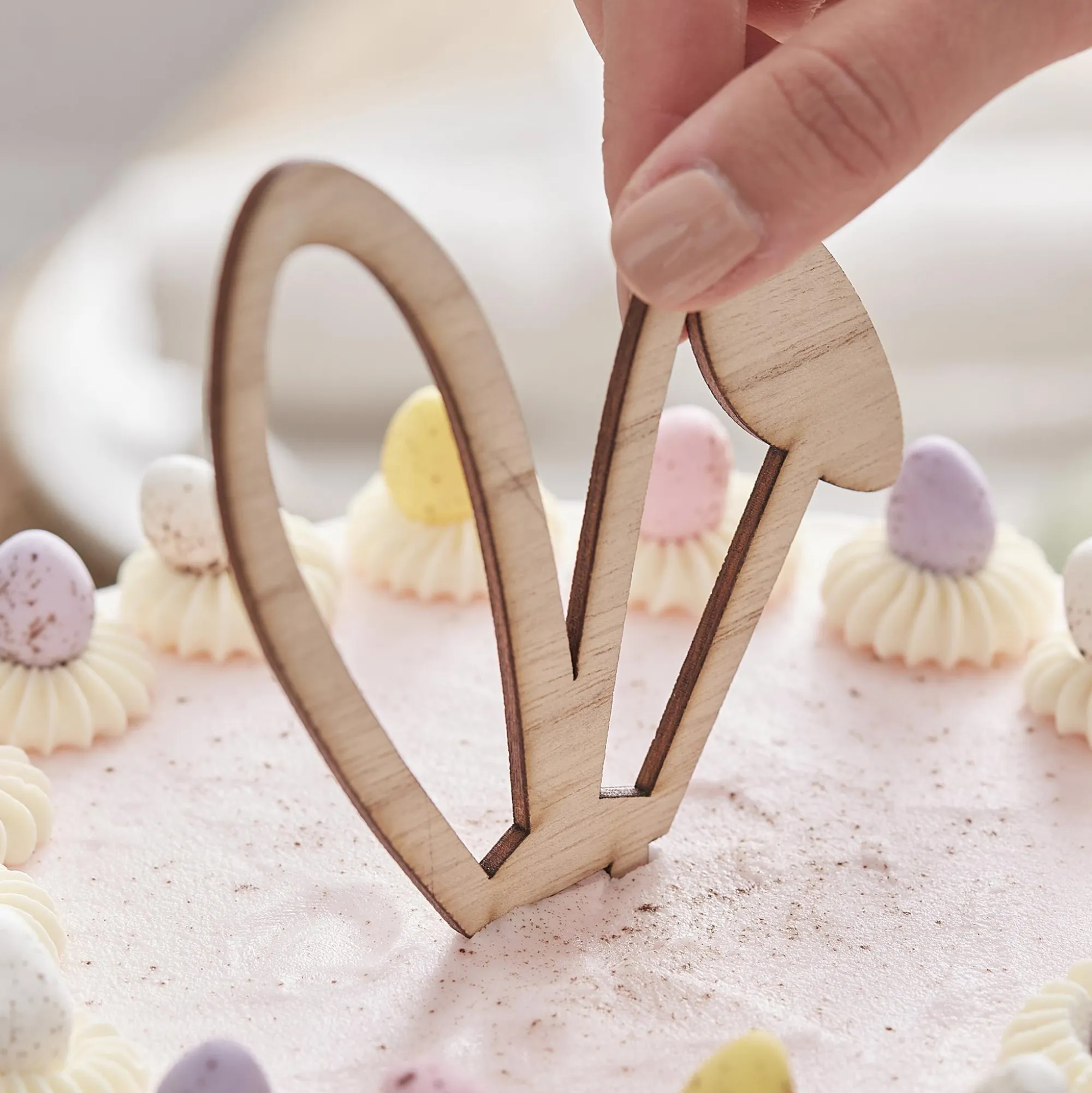 Cake Topper|Easter*Whistlefish Wooden Bunny Ears Easter Cake Topper