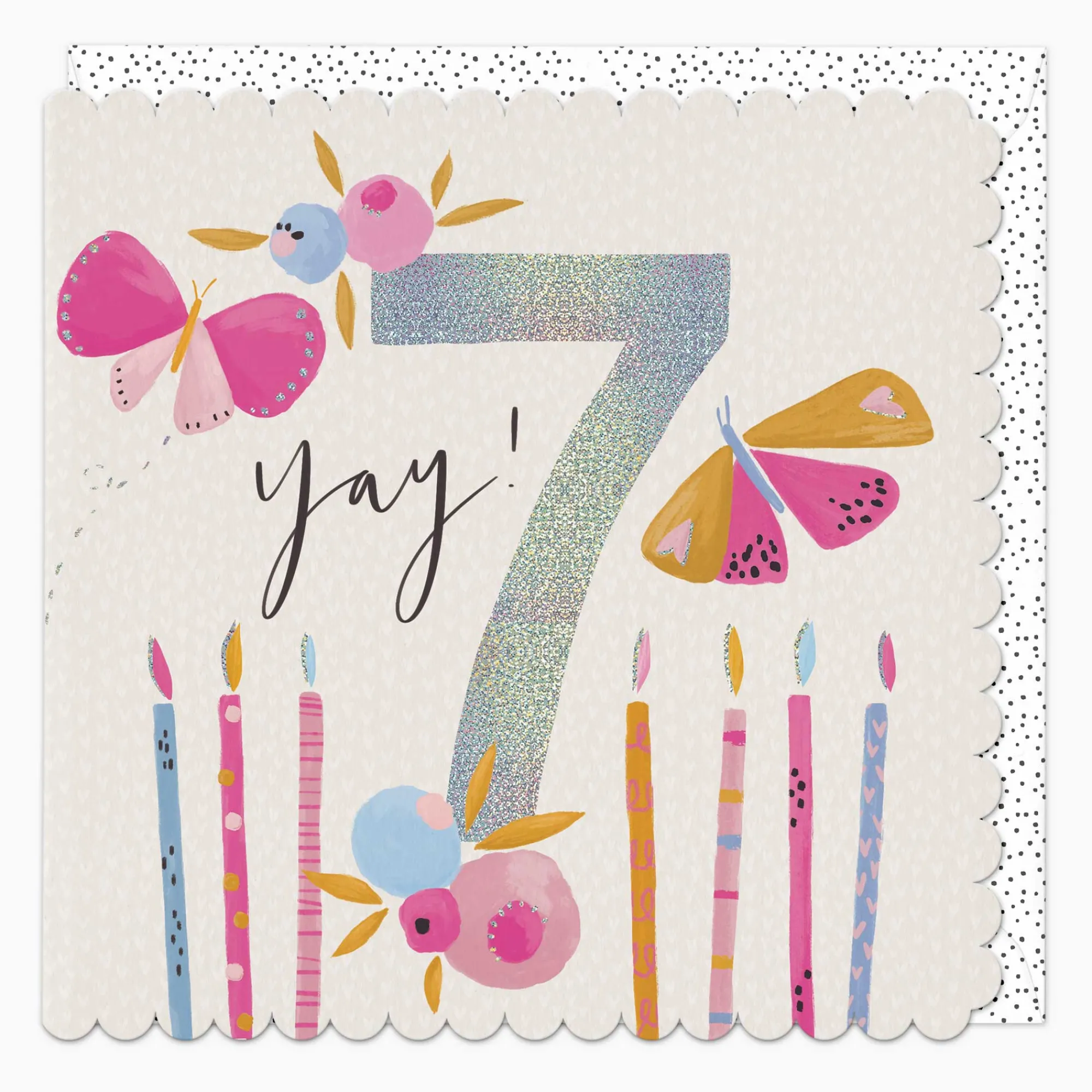 Birthday|By Age*Whistlefish Yay! 7th Butterfly Birthday Card