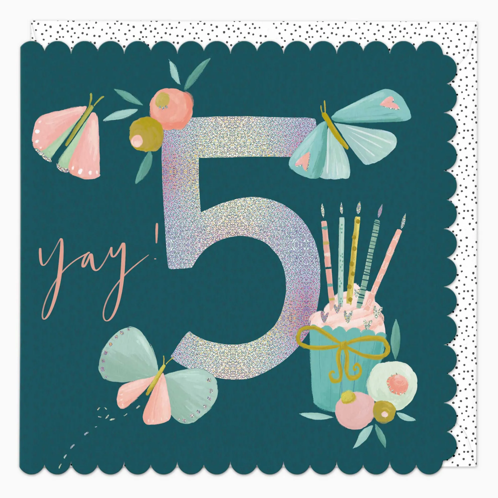 Birthday|By Age*Whistlefish Yay! 5th Butterfly Birthday Card